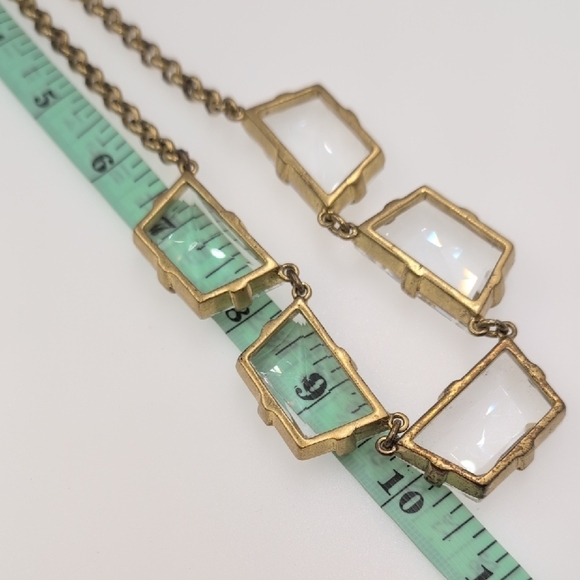 J. Crew Gold and Clear Ice Cube Statement Necklace - Picture 5 of 6